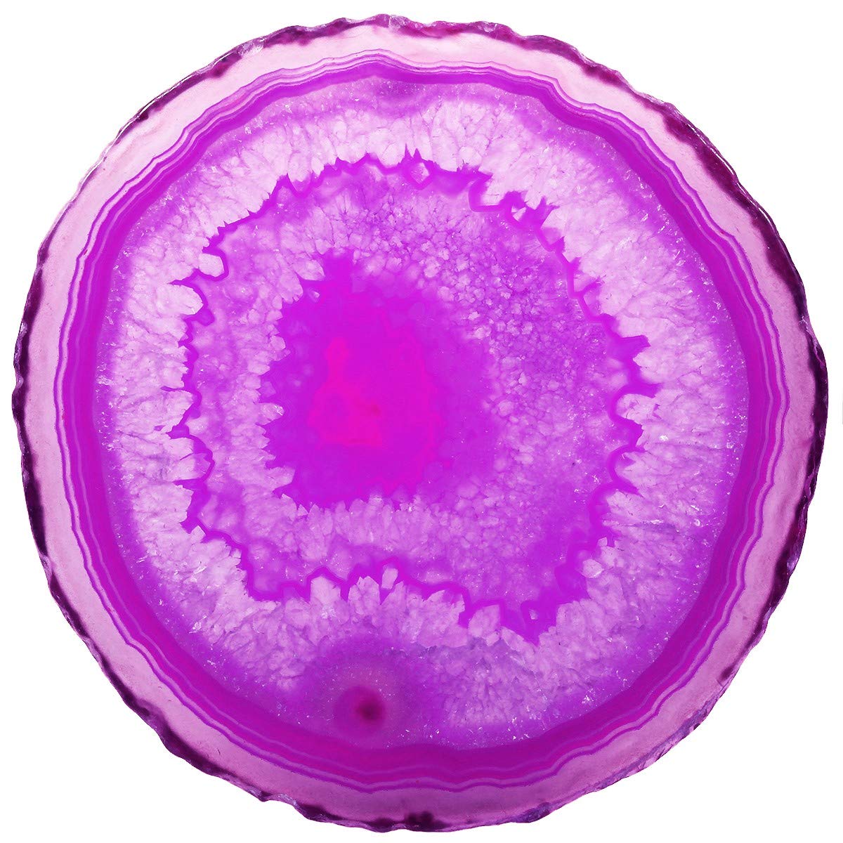 mookaitedecor Polished Natural Geode Agate Plates Table Coaster Set (2 Pieces), Decorative Stone Coasters for Glass, Cups, Vases, Candles, Serving Plates Name Cards for Wedding