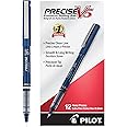 Pilot, Precise V5, Capped Liquid Ink Rolling Ball Pens, Extra Fine Point 0.5 mm, Navy Blue, Pack of 12