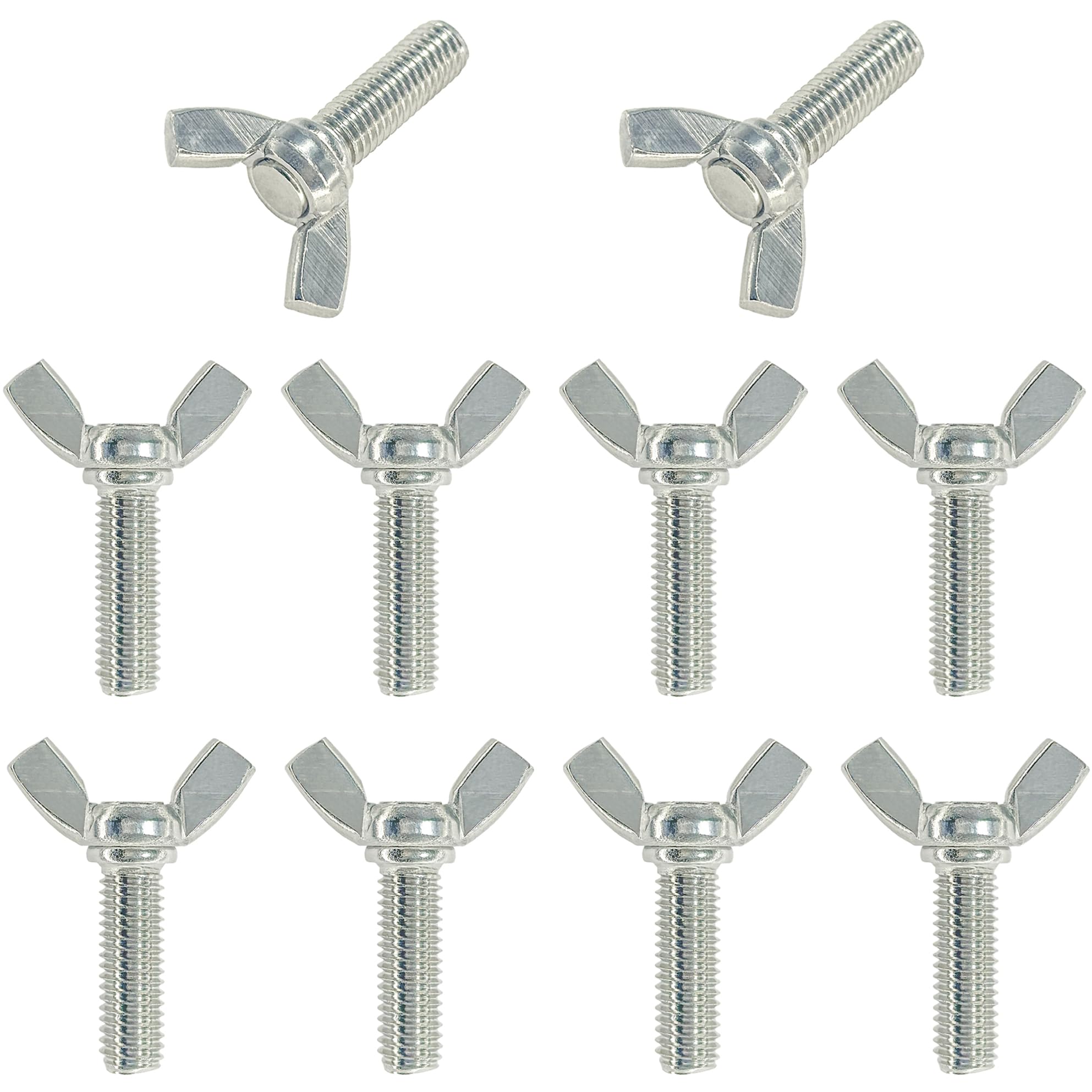 10 PCS M8 Stainless Steel Hand Tighten Butterfly Screws Wing Bolts (25mm)
