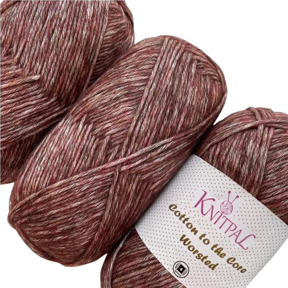 Cotton to The Core Medium #4 Worsted Weight, Aran Super Soft Baby Blanket Cotton Yarn for Knitting & Crochet, 3 Skeins, 597m/300g (Light Gray)