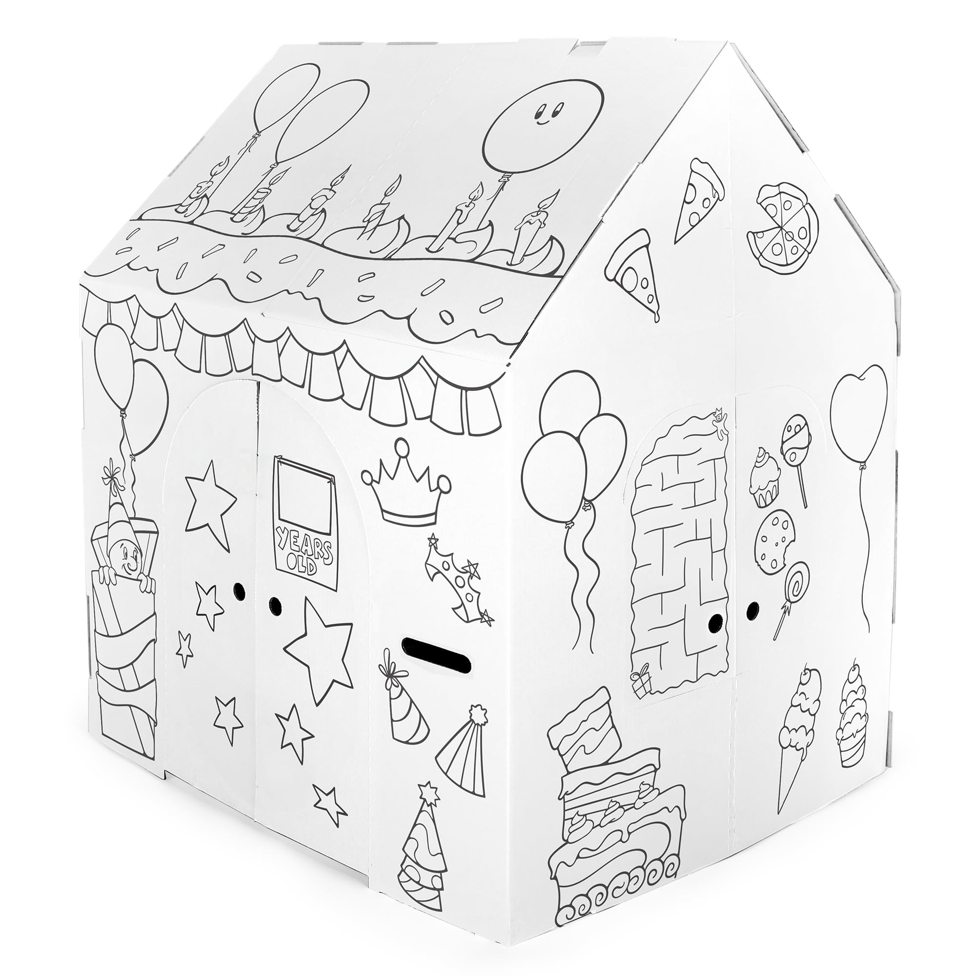 Easy Playhouse Birthday - Kids Art & Craft for Indoor & Outdoor Fun, Color, Draw, Doodle – Decorate & Personalize The Cardboard Fort, 32