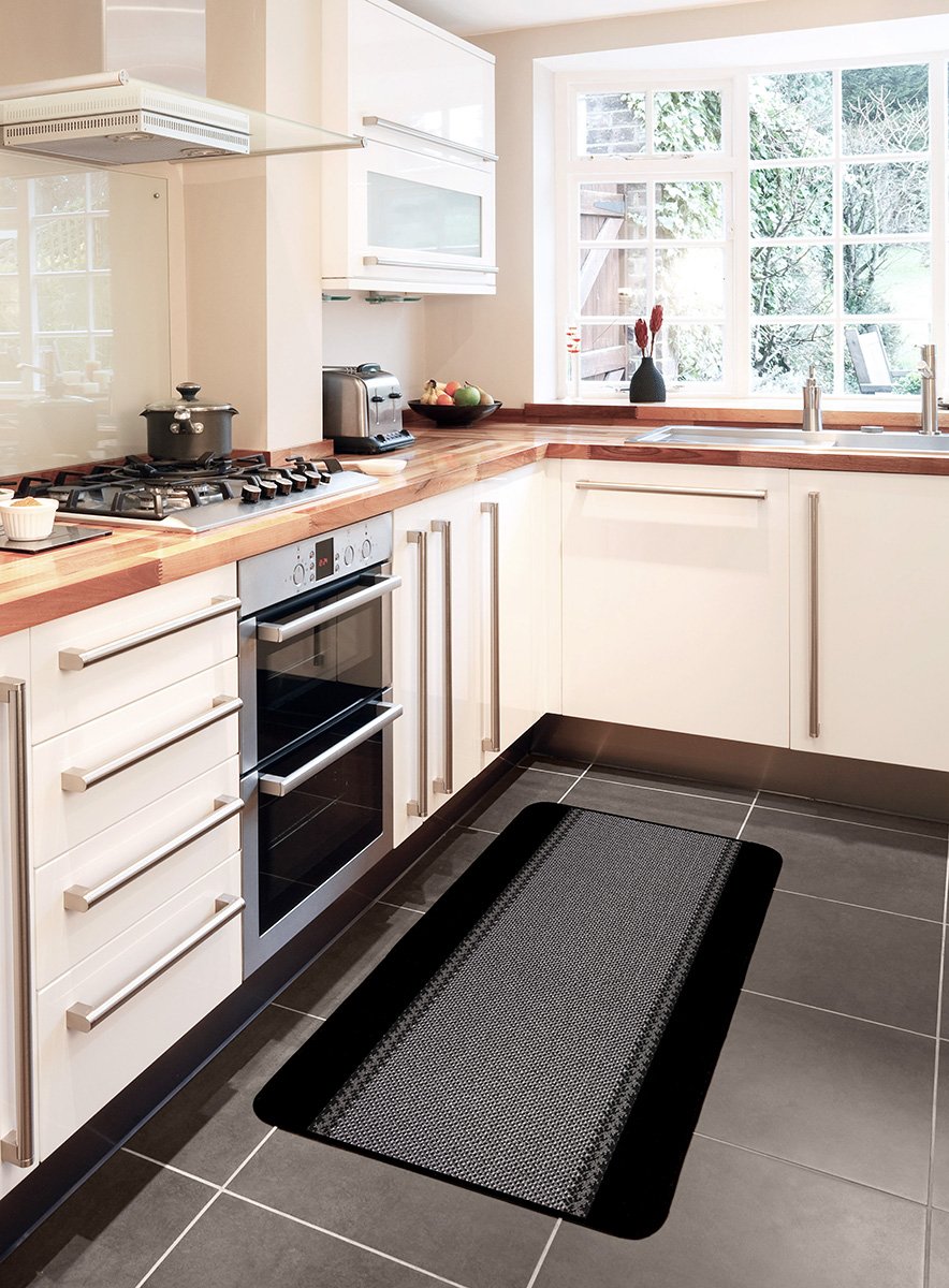 William Armes Dandy Kilkis Washable Kitchen Rug, 100 cm Length x 67 cm Width, Polypropylene, Black, 100x67