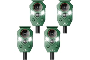 X-octenol Ultrasonic Deer Repellent Outdoor, Solar-Powered Waterproof Animal Repellent Device for Yard, Garden, and PlantsEffective Repel Cat, Dog, Squirrel, Deer, Raccoon, Rabbit, and Skunk (4)