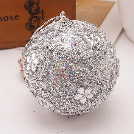 Foto Su Palla Di Natale.8cm Palline Di Natale Sfera Di Natale Di Alta Paillettes E Perline Con Strass Decorazione Dell Albero Di Natale Addobbi Natalizie Ciondoli Natalizie Brillante Regalo Decor Nero Amazon It Casa E Cucina