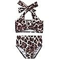 Aalizzwell Baby Girl Bathing Suit, Toddler Girls Two Piece Swimsuit Halter Top Bikini Bottoms Swimming Suit