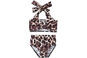 Aalizzwell Baby Girl Bathing Suit, Toddler Girls Two Piece Swimsuit Halter Top Bikini Bottoms Swimming Suit