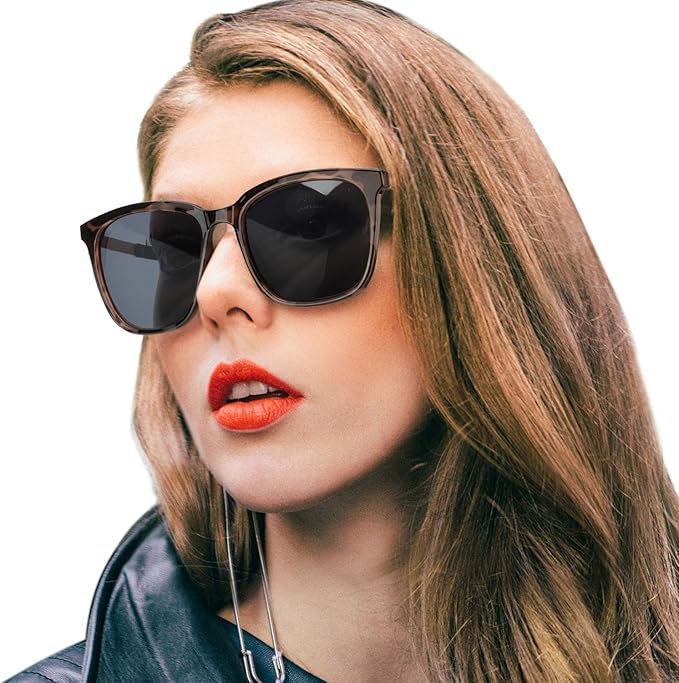 Amazon Ignaef サングラス レディース 偏光レディース 紫外線 Uvカットクラシック ファッション サングラス グレーのレンズとべっ甲 サングラス サングラス 通販