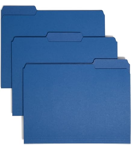 Lot De 100 Chemises De Classement Pendaflex - Format Lettre - Bicolores Bleu Marine - Onglets 3 Positions