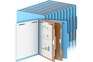 Skyygemm 24 Pcs Classification Folders Letter Size, 2 Pocket Dividers Pressboard File Folder with Fasteners, Expanding File Organizer Bulk for Teachers, Clergy, Office, Church, Christmas (Blue)