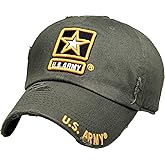 US Army Official Licensed Premium Quality Only Vintage Distressed Hat Veteran Military Star Baseball Cap