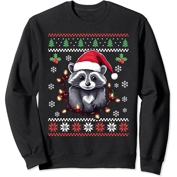 Amazon.com: Cute Raccoon Ugly Christmas Sweater Xmas for Adults