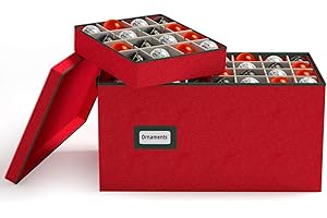 Dicasser Christmas Ornament Storage with 8 Tray Adjustable Dividers - Fits 128-3” 72-4” 32-6” Many Sizes Holiday Ornaments