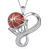 SVODEA Volleyball/Tennis/Soccer/Basketball/Pcikleball/Baseball/Golf/Football/Hockey Necklace 925 Sterling Sliver Sport Necklace for Women Sport Jewelry Gifts for Sports Fans