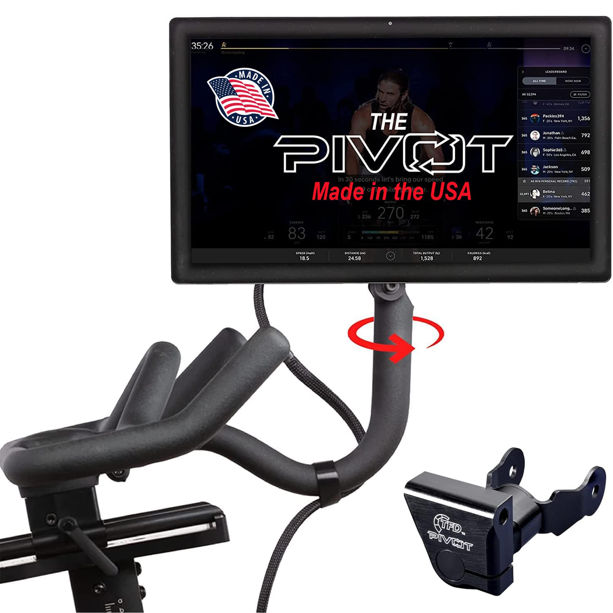 The Pivot for Peloton Bike Screens, Made in USA - 360 Degree of Movement Adjuster | Easily Adjust & Rotate Your Peloton Monitor | Peloton Accessories by TFD Image