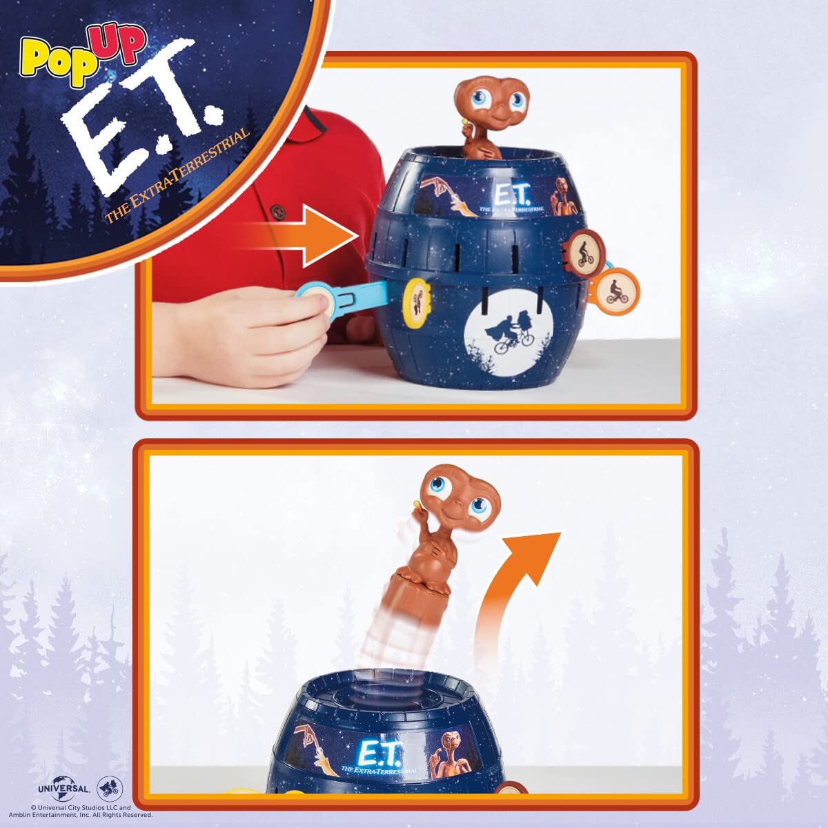 TOMY Pop Up E.T. Kids Game - Preschool and Kids Games for Family Game Night - Winter Break Activities and E.T. Toys - Girls and Boys Games - 2-4 Players - Ages 4 Years and Up