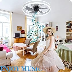 DewShrimp Flush Mount Bladeless Ceiling Fan with