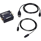 Amazon Basics 96KHz DAC Digital Optical Coax to Analog RCA Audio Converter Adapter with Fiber and Coax Cable