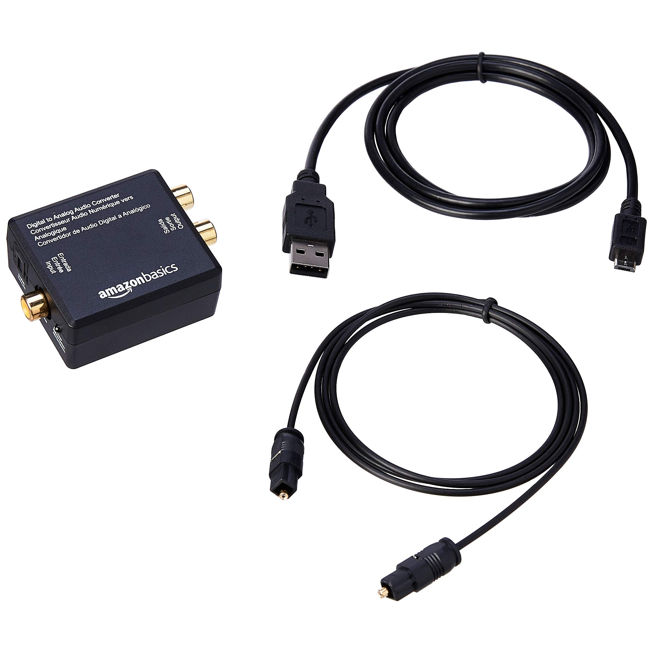 Toslink To RCA L/R Audio Converter – Digital Optical Coaxial To Analog Adapter With Fiber Cable