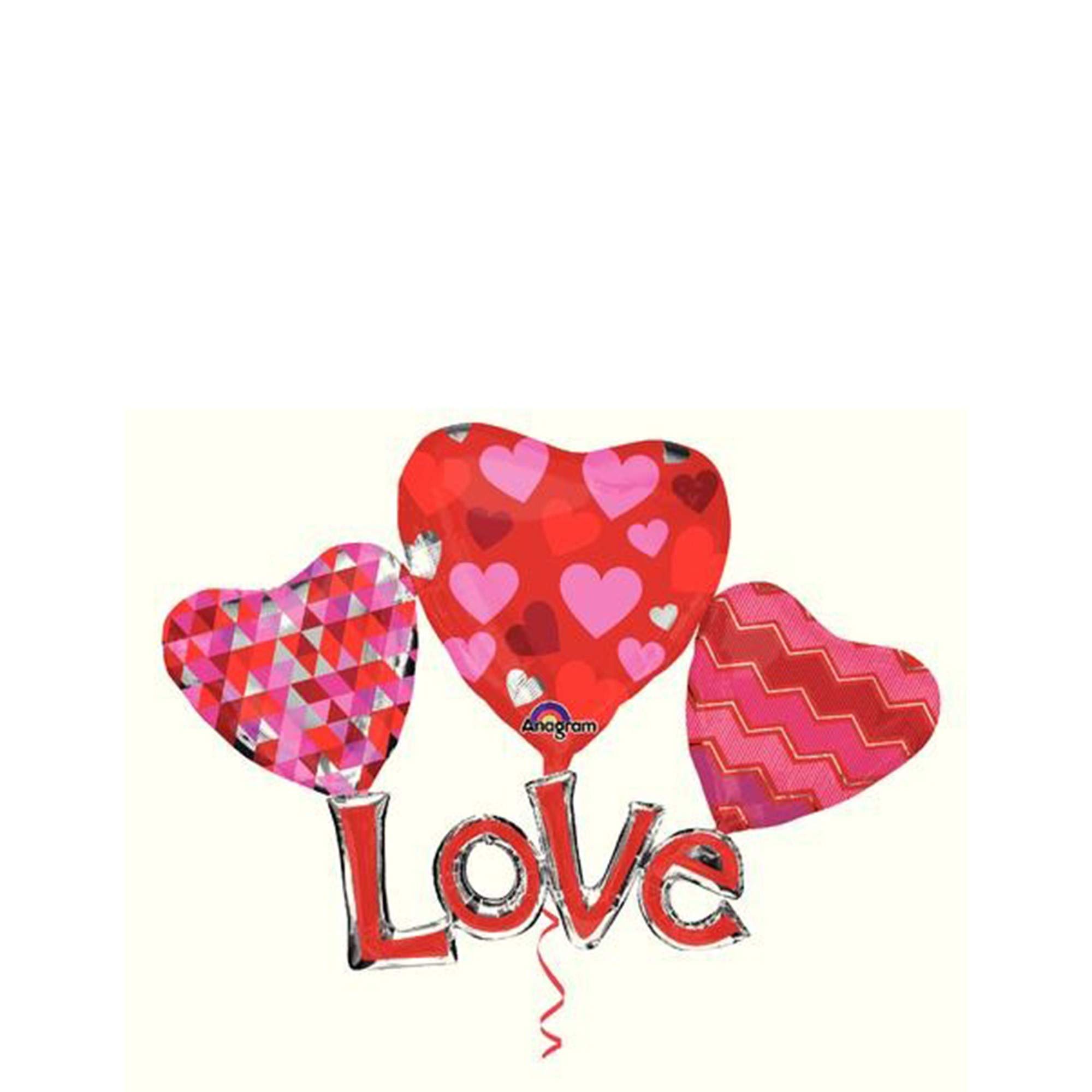 Amscan 3186101 Floating Love Multi Foil Balloons