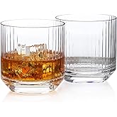 HISTORY COMPANY Longchamps 1950s Mid-Century Rocks Glass – Vintage Executive Barware for Cocktails & Spirits, 2-Piece Set (Gift Box Collection)