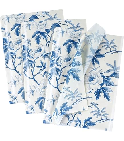 Bolsome Rose Floral Tissue Paper - 60 Sheets Vintage Pattern Gift Wrap For Birthday Wedding
