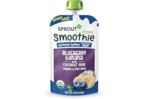 Sprout Organic Toddler Smoothie, Dairy Free Blueberry Banana, 4 Ounce Pouch (Pack of 6)
