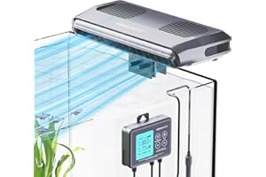 AQUASMITH Aquarium Chiller Fan,Fish Tank Cooler with Temperature Control,Minimum Setting 59℉,Auto Start/Stop,Refrigeration Ef