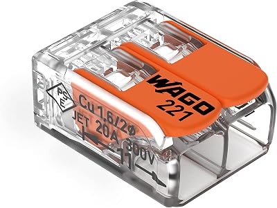 Wago 221XP-412 Connection Clamp 2 Conductors Transparent 0.2-4 mm²