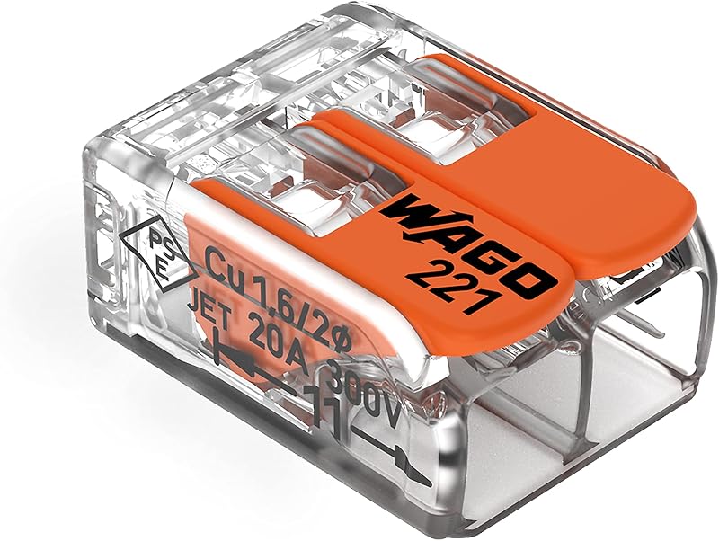 Wago 221XP-412 Connection Clamp 2 Conductors Transparent 0.2-4 mm²
