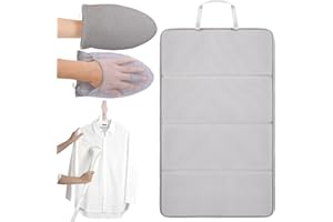 Hanging Steam Board Ironing Mat for Clothes with Steamer Ironing Gloves 26.3" x 16" Foldable Steamer Board for Steaming Cloth