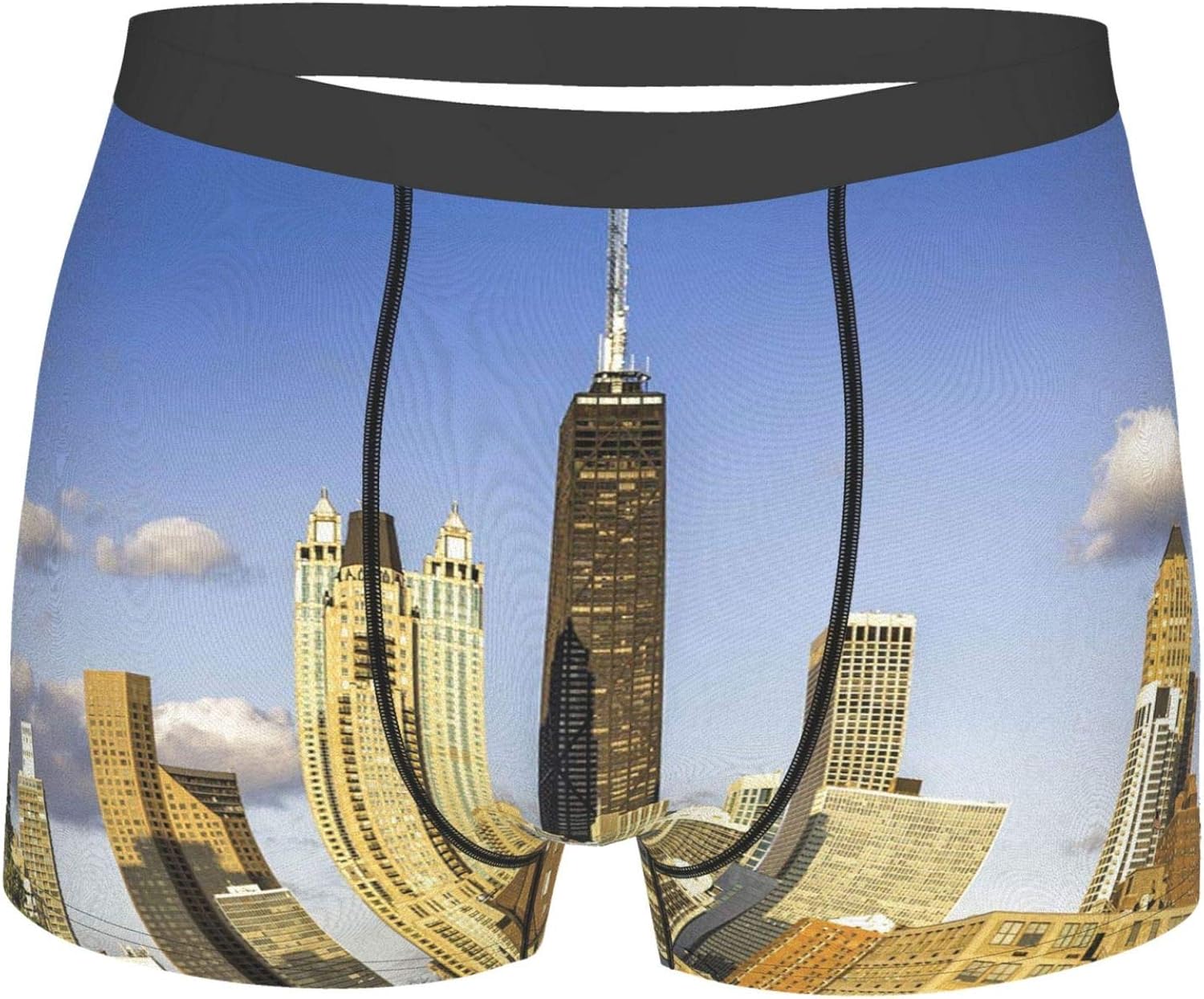 Men's Underwear,Downtown Chicago Architecture View In Cloudy Sky