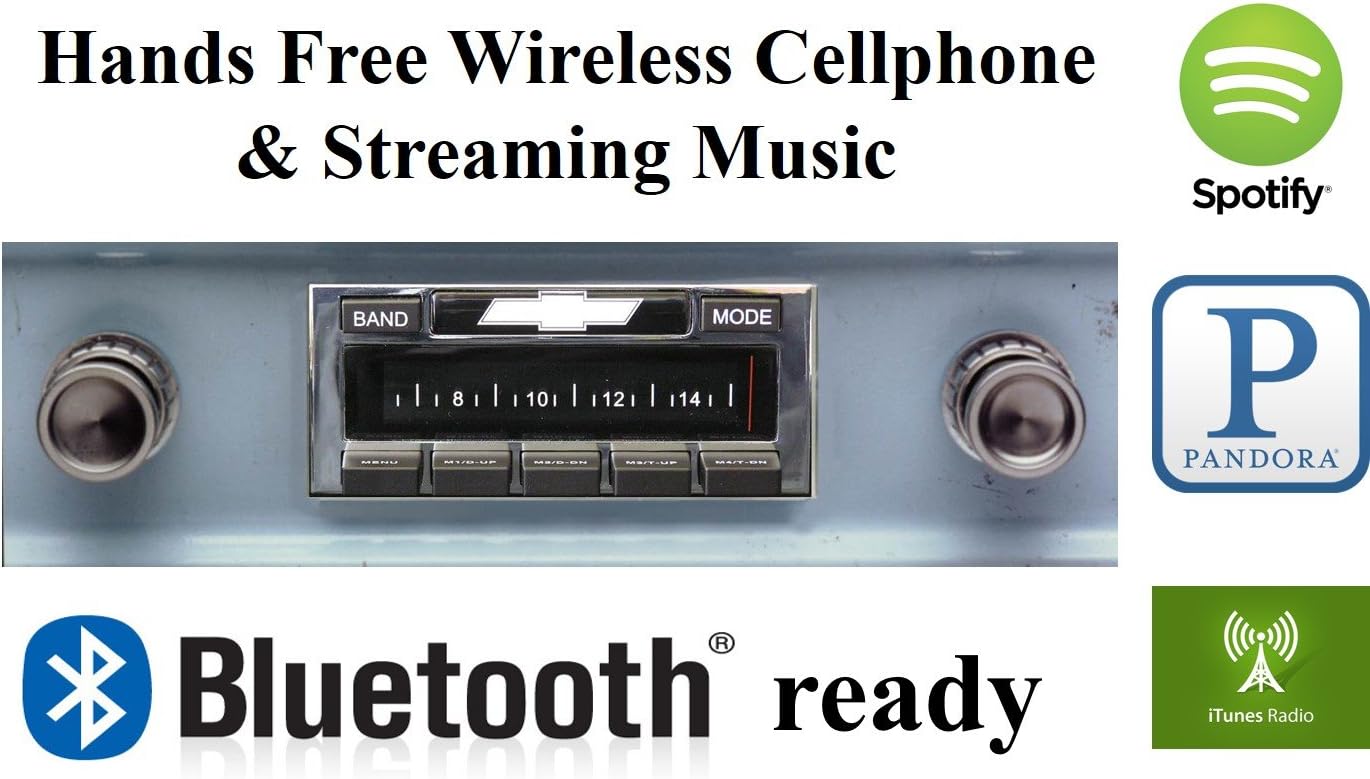 Bluetooth Enabled 1960-1963 Chevy Truck USA-630 II High Power 300 watt AM FM Car Stereo / Radio USB, Aux, iPod inputs