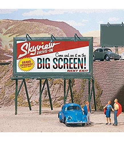 MODERN DOUBLE SIDED BILLBOARD w/SIGNAGE - HO Scale BLMA BUILT - NEW MODERN DOUBLE SIDED BILLBOARD w/SIGNAGE - HO Scale BLMA BUILT - NEW