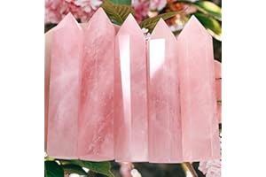 LAIDANLA Rose Quartz Healing Crystals Wands 3.5-4" Polishing Natural Reiki Energy Wand Stone Hexagonal Point Large Crystal Gemstones for Meditation Therapy Crystal Grid Decoration 1Pcs