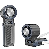 Portable Handheld Fan with Instant Ice-Cooling Technology, 199 Adjustable Speeds & High-Speed Turbo, 6000mAh 24H Rechargeable Battery, Digital Display, Perfect for Travel Camping Outdoor. (Black)