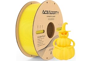 Aceaddity PLA+ Filament 1.75mm, Flash PLA High Speed 3D Printer Filament, Dimensional Accuracy +/- 0.02mm, 1kg(2.2lbs) Cardboard Spool 3D Printing Filament Fits for Most FDM 3D Printers (1kg Yellow)