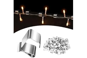 EMSIOK 60PCS Metal Christmas Light Gutter Hooks Xmas Lights Hanging Clips Outdoor Seasonal Lighting Hooks Galvanized Holiday Light Clips Gutter Light Hangers Roof Hooks for Outdoor String Patio Lights