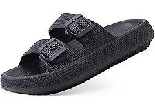 Weweya Cloud Sandals for Women and Men - Pillow Slippers - Double Buckle Adjustable Slides - EVA Flat Sandals