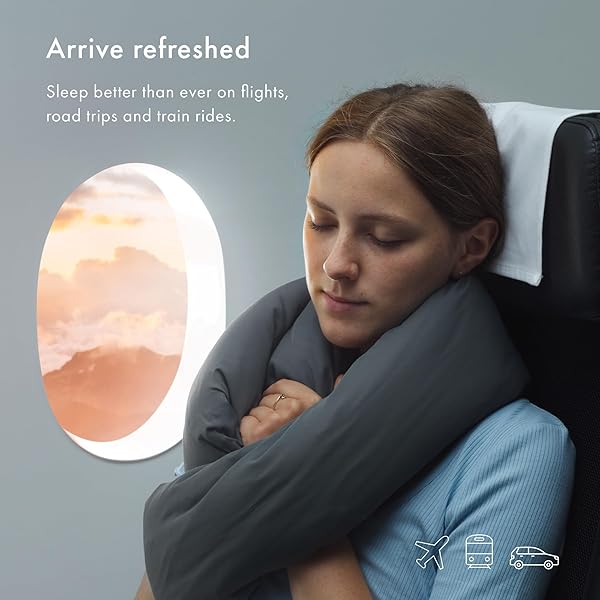 HUZI INFINITY PILLOW – HOME TRAVEL SOFT NECK SCARF SUPPORT SLEEP (GREY)