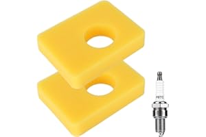Replacement Air Filter & Spark Plug Tune Up Kit Compatible with Briggs & Stratton Engines, 2pcs Lawnmower Foam Air Cleaner El
