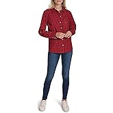 Nautica Women's Long Sleeve Roll Tab Button Up Shirt