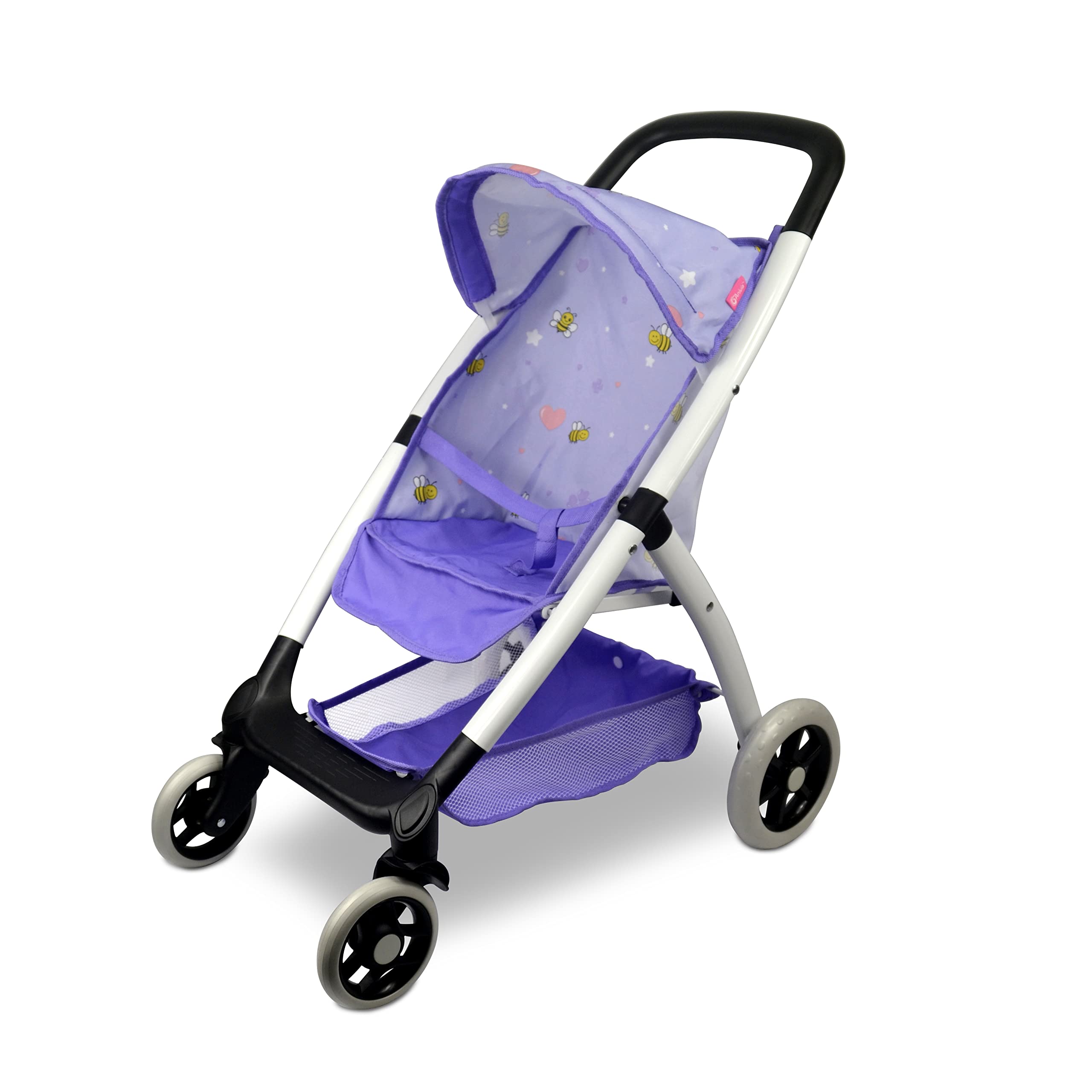 ANIVIA Doll Umbrella Stroller, Toys Baby Doll Stroller for Toddlers with Basket and Mute Wheels, Ideal for Baby Dolls up to 18" Purple