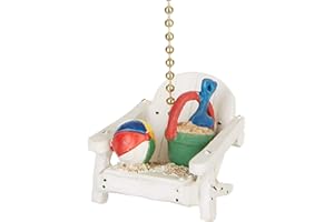 CLEMENTINE DESIGNS White Adirondack Beach Chair Ceiling Fan Pull light chain extension extender