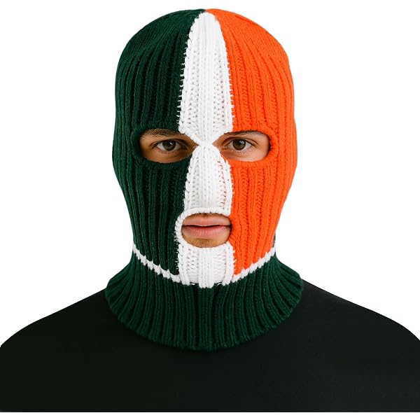 Passamontagna Irlanda Tricolore – Maglia Elastica Per Uomo, San Patrizio, Sci E Inverno, Taglia Unica