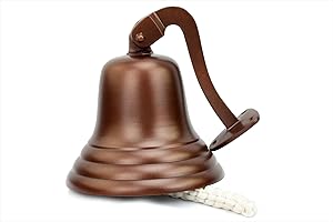 Navy's Nautical Ship's Aluminum Cast Premium Bell | Nursery Decor Gifts | Nagina International … (6 Inches, Brown)