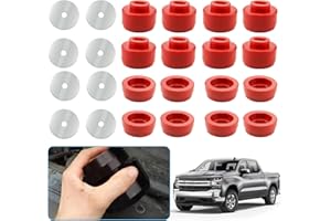 BINAZON Body and Cab Mount Bushing Kit for 1999-2014 Chevy Silverado & Sierra 1500/2500 2WD/4WD Polyurethane Body Cab Mounts Replace 7-141, red