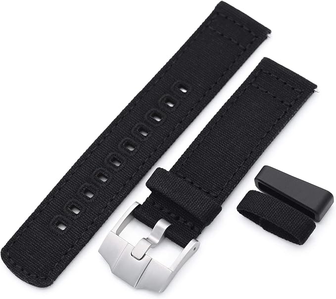 Bracelet Montre Nato Strap Militaire En Toile Canvas - 18mm 20mm 22mm 24mm 26mm Pour Homme Et Femme | Confortable, Respirant Et Durable