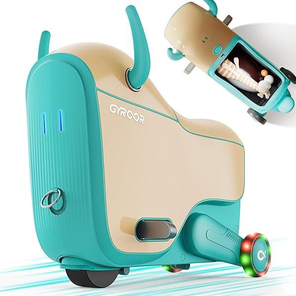 GYROOR GNU KIDS ELECTRIC RIDE-ON CAR WITH FLASHING...
