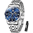OLEVS Men Multifunction Watch, Multi Dial Waterproof Luminous Chronograph Men's Watch with Date Gift for Men,Stainless Steel Watches for Men,Classic Men Wrist Watch