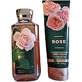 Bath & Body Works Rose Body Wash Shower Gel and Body Cream 2 Piece Set
